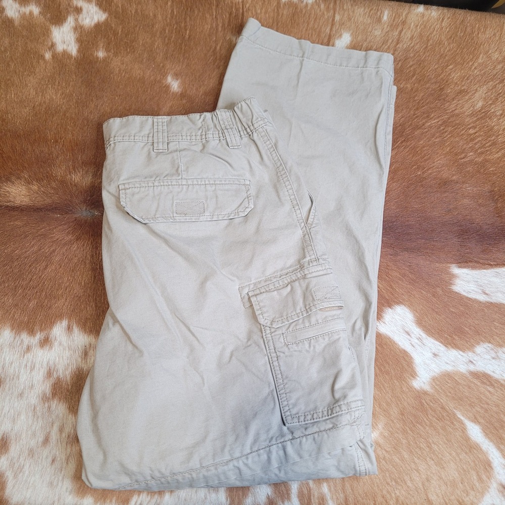 Redhead Mens Khaki Cargo Pants 38x32 Cotton Canvas Outdoor Work Trousers Tan